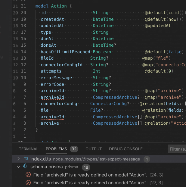 Duplicate fields defined on model