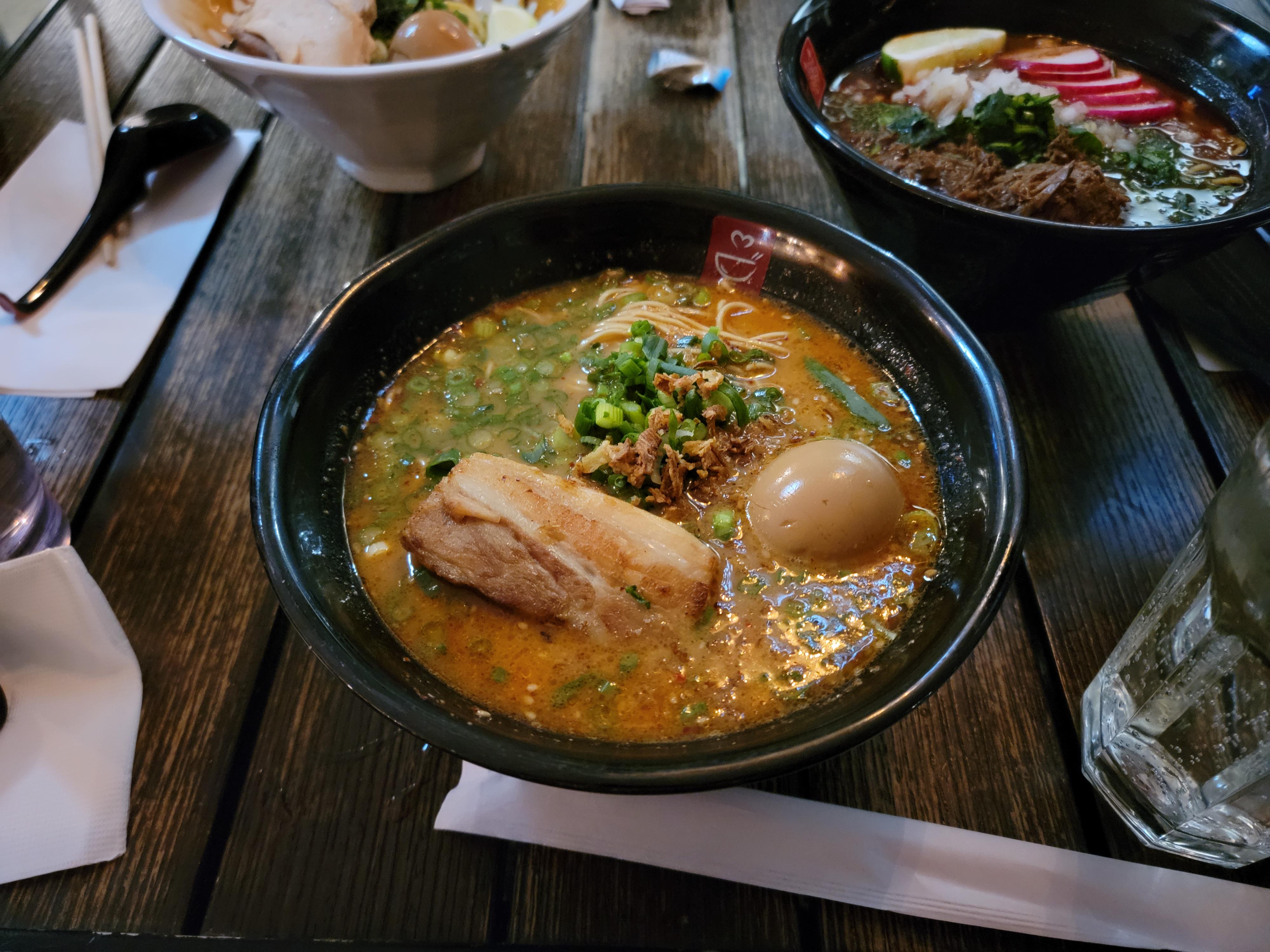 bowl of ramen on table